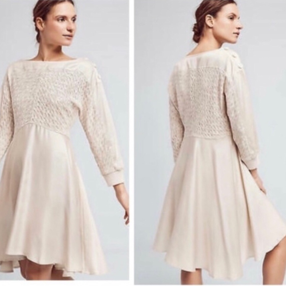 Anthropologie Holding Horses Noa Dolman Dress TAN Size Medium